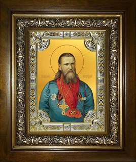 Икона Иоанн (Иван) Кронштадтский праведный чудотворец, в киоте 24х30 см 28875