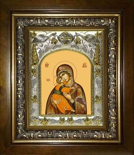 Икона Владимирская икона Божией Матери, в киоте 20х24 см 28888