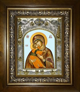 Икона Владимирская икона Божией Матери, в киоте 20х24 см 28914