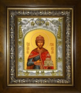 Икона Роман Рязанский, в киоте 20х24 см 28919