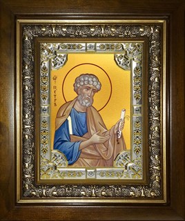 Икона Пётр апостол, в киоте 24х30 см 28925