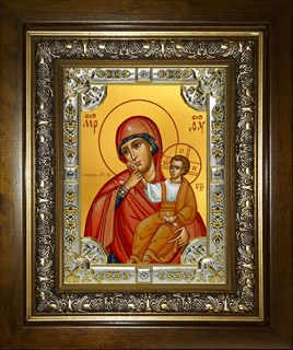 Икона Ватопедская икона Божией Матери, в киоте 24х30 см 28927