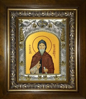 Икона Александр Константинопольский, преподобный, в киоте 20х24 см 28937