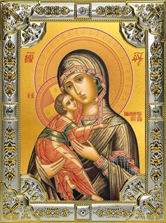 Икона Владимирская икона Божией Матери, 18х24 см, со стразами 28942