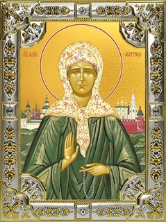 Икона Матрона Московская блаженная, 18х24 см, со стразами 28946