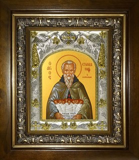 Икона Стилиан преподобный, в киоте 20х24 см 28975