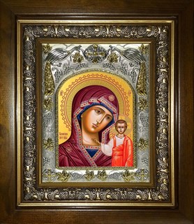 Икона Казанская икона Божией Матери, в киоте 20х24 см 28999