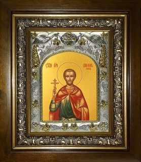 Икона Виктор Коринфский священномученик, в киоте 20х24 см 29029