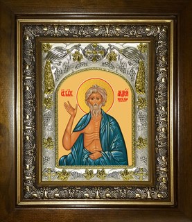 Икона Андрей Христа ради юродивый, в киоте 20х24 см 29057