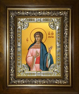 Икона Мария (Романова) страстотерпица, царевна, в киоте 24х30 см 29065