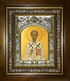 Икона Иоанн (Иван) Златоуст, архиепископ Константинопольский, святитель, в киоте 20х24 см 29066