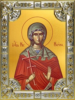 Икона Марина великомученица, 18х24 см, со стразами 29111