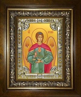 Икона Иеремиил Архангел, в киоте 24х30 см 29134