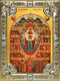 Икона Собор святых покровителей воинства Российского, 18х24 см, со стразами 29152