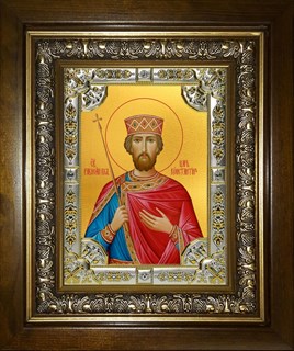 Икона Константин равноапостольный царь, в киоте 24х30 см 29177