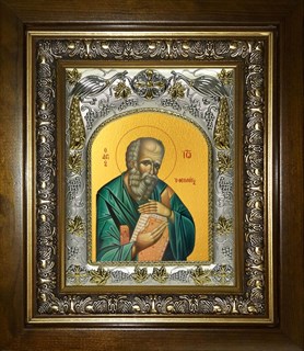 Икона Иоанн (Иван) Богослов апостол, в киоте 20х24 см 29191