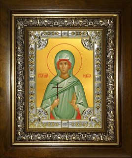 Икона Святая мученица дева Фаина Анкирская (Коринфская), в киоте 24х30 см 29193
