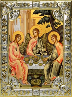 Икона Святая Троица, 18х24 см, со стразами 29202
