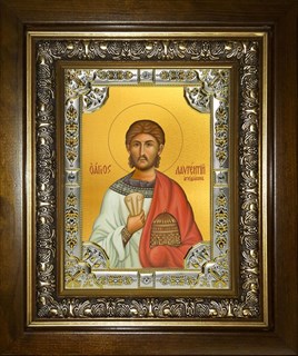 Икона Лаврентий Римский архидиакон, мученик, в киоте 24х30 см 29211