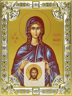 Икона Вероника праведная, 18х24 см, со стразами 29235