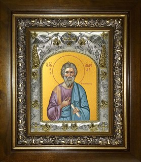 Икона Андрей Первозванный, апостол, в киоте 20х24 см 29238