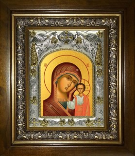 Икона Казанская икона Божией Матери, в киоте 20х24 см 29262