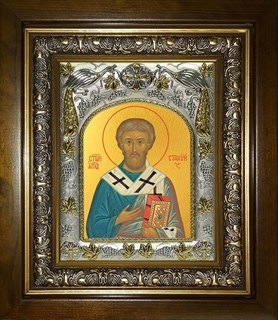 Икона Стахий епископ Византийский, апостол, в киоте 20х24 см 29267