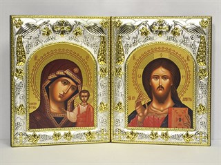 Икона Венчальная пара - Господь Вседержитель и Казанская Божия Матерь 29328
