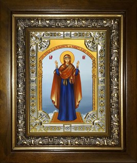 Икона Нерушимая стена, икона Божией Матери, в киоте 24х30 см 29405