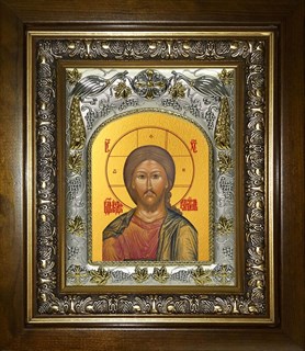 Икона Господь Вседержитель, в киоте 20х24 см 29424
