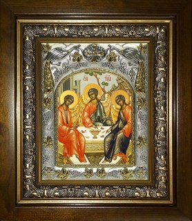 Икона Святая Троица, в киоте 20х24 см 29447