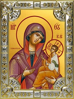Икона Грузинская икона Божией Матери, 18х24 см, со стразами 29449