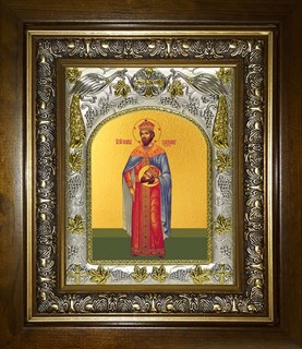 Икона Иоанн (Иван) Владимир, князь Сербский, святой мученик, в киоте 20х24 см 29458