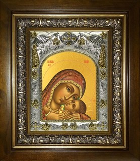 Икона Корсунская икона Божией Матери, в киоте 20х24 см 29478