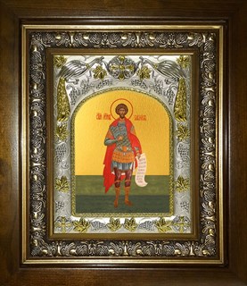 Икона Василиск Команский мученик, в киоте 20х24 см 29509