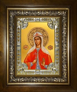 Икона Илария Римская мученица, со стразами, в киоте 24х30 см 29515