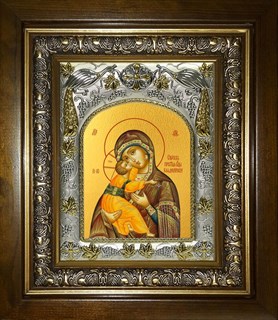 Икона Владимирская икона Божией Матери, в киоте 20х24 см 29542