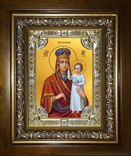 Икона Призри на смирение, икона Божией Матери, в киоте 24х30 см 29544