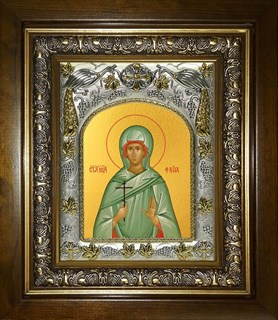 Икона Святая мученица дева Фаина Анкирская (Коринфская), в киоте 20х24 см 29557
