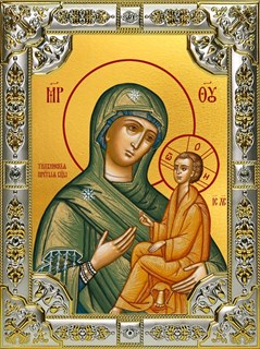 Икона Тихвинская икона Божией Матери, 18х24 см, со стразами 29589