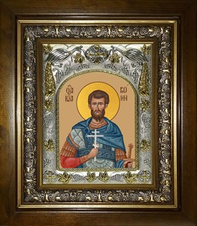 Икона Иоанн (Иван) Воин мученик, в киоте 20х24 см 29591