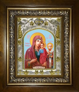Икона Оковецкая икона Божией Матери, в киоте 20х24 см 29596