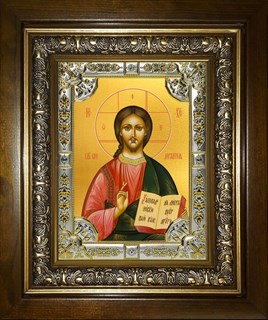 Икона Господь Вседержитель, в киоте 24х30 см 29602