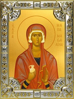 Икона Мария Магдалина равноапостольная, мироносица, 18х24 см, со стразами 29616