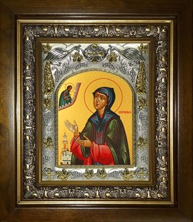 Икона Евфросиния (Евдокия) Суздальская благоверная княгиня, преподобная, в киоте 20х24 см 29618
