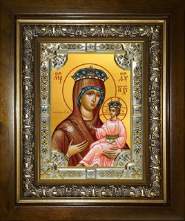 Икона Всеблаженная икона Божией Матери, в киоте 24х30 см 29669