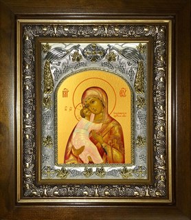 Икона Владимирская икона Божией Матери, в киоте 20х24 см 29683