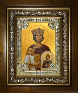 Икона Феодора Цареградская преподобная, в киоте 24х30 см 29713