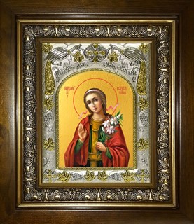 Икона Мирослава Константинопольская, мученица, в киоте 20х24 см 29716