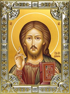 Икона Господь Вседержитель, 18х24 см, со стразами 29756